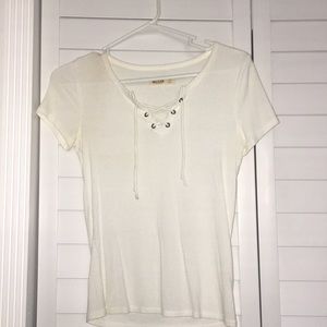 White cross tie shirt